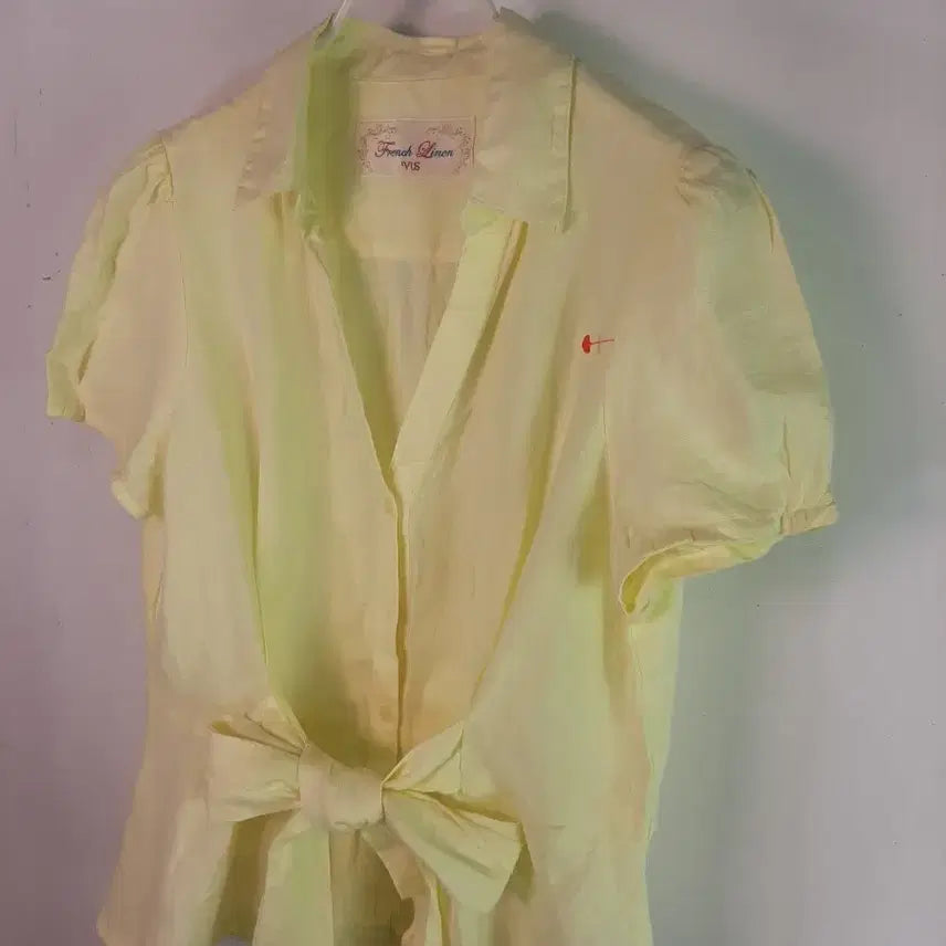 [BUNJANG] Vis French Linen Ribbon Shirt / [S-M]Vis 프렌치 린넨 리본 셔츠