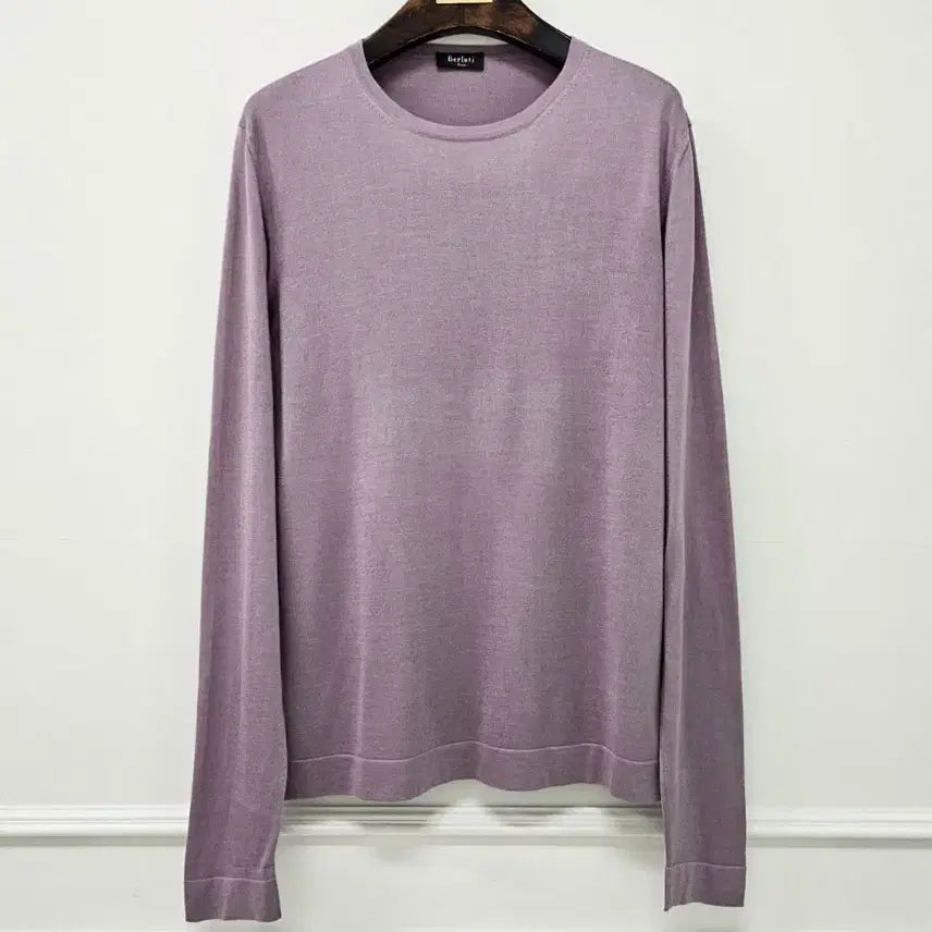 [BUNJANG] Berluti Mulberry Silk Crewneck Knit - Purple, Size L / 벨루티 멀베리 실크 크루넥니트