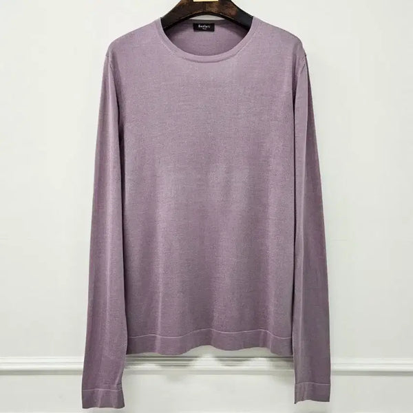 [BUNJANG] Berluti Mulberry Silk Crewneck Knit - Purple, Size L / 벨루티 멀베리 실크 크루넥니트