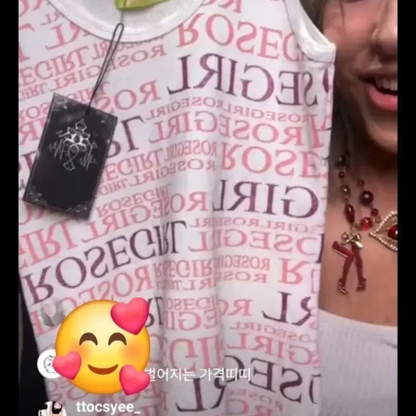 [BUNJANG] Rosegirl Gyaru Pink Tank Top / 로즈걸 갸루핑크 나시