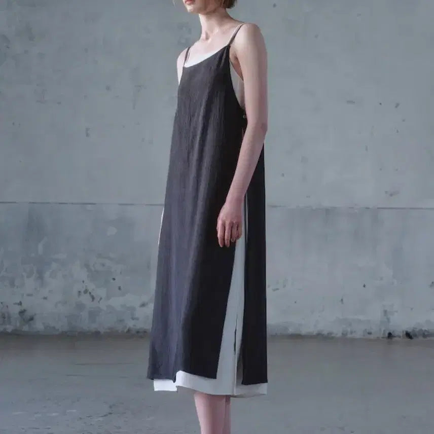 [BUNJANG] KUHO PLUS Layered Silky Dress / 구호플러스 레이어드 실키 원피스