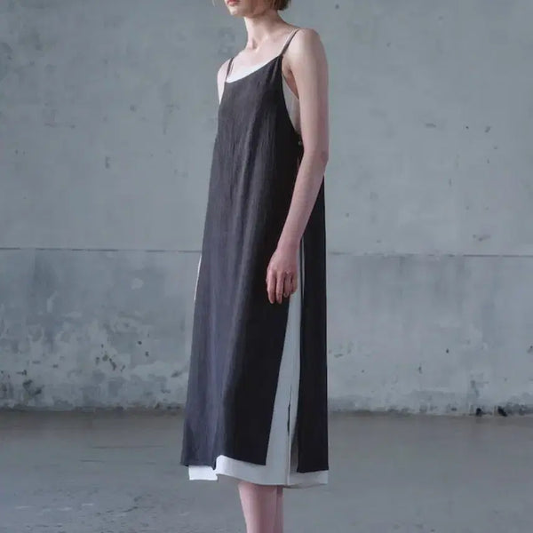 [BUNJANG] KUHO PLUS Layered Silky Dress / 구호플러스 레이어드 실키 원피스