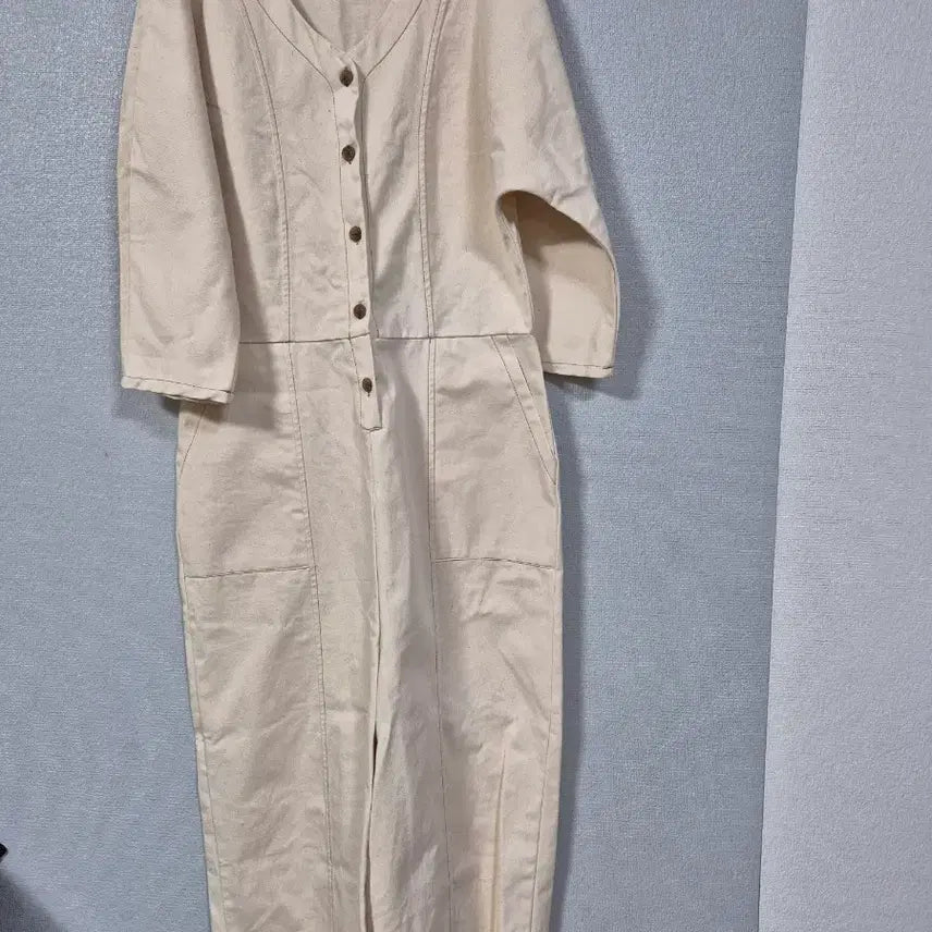 [BUNJANG] MONBEBE Oatmeal Stitch Jumpsuit Size 66 / MONBEBE 오트밀 스티치 점퍼슈트 66