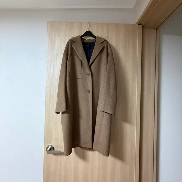[BUNJANG] Latt Cashmere Wool Blend Coat Brown / 래트 캐시미어 브라운 코트