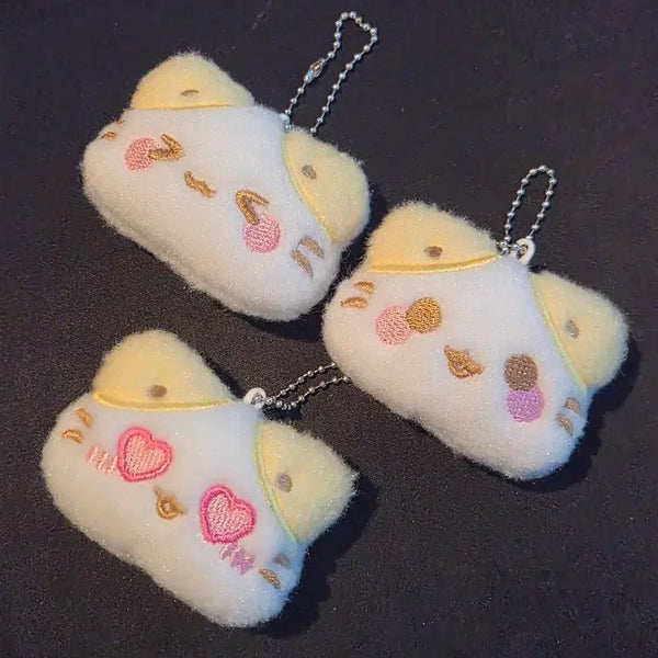 [BUNJANG] Marshmallow Face Plush Keychain (Set of 3) / 마슈마로 인형 얼굴 키링 3종