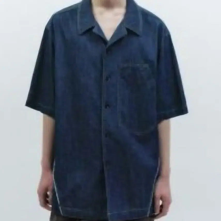 [BUNJANG] INSILENCE Cut-off Linen Denim Shirt / 인사일런스 컷오프 린넨 데님 셔츠