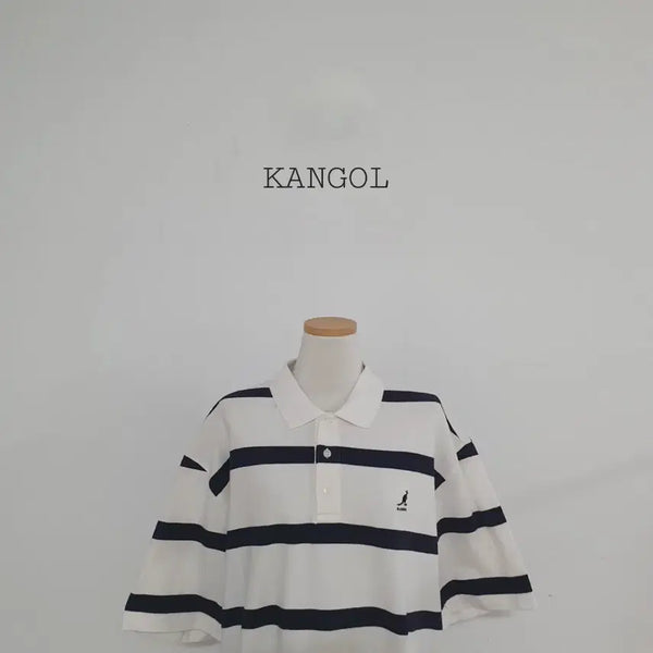 [BUNJANG] Kangol Striped Collar Short Sleeve T-Shirt Men's XL / No.26071811 캉골 스트라이프 카라 반팔티 남성