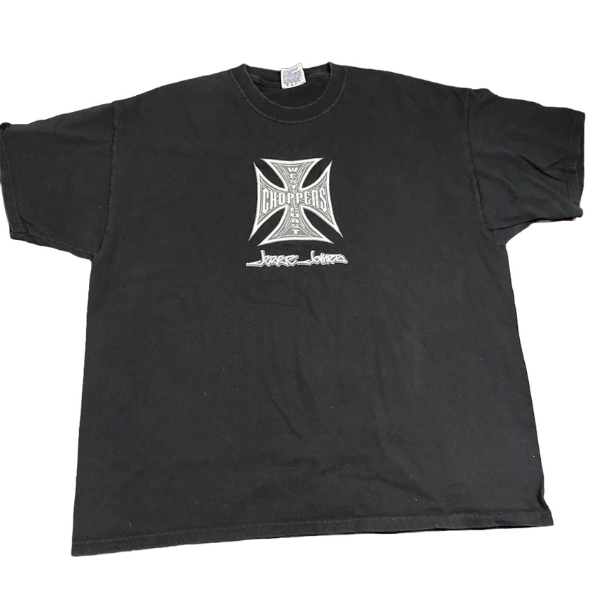 [BUNJANG] 90s West Coast Choppers Jesse James Signature Iron Cross Single Stitch T-Shirt XL / 90s 웨스트 코스트 차퍼스 싱글스티치 오리지널 제시 제임스 시그니처 아이언 크로스 반팔티