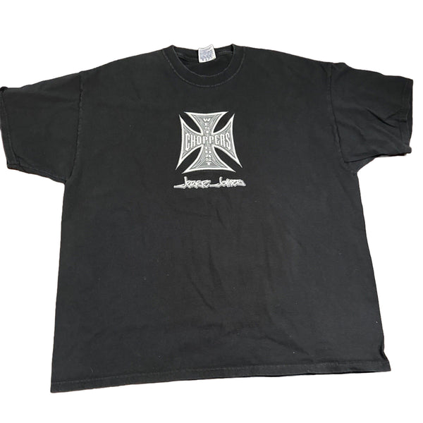 [BUNJANG] 90s West Coast Choppers Jesse James Signature Iron Cross Single Stitch T-Shirt XL / 90s 웨스트 코스트 차퍼스 싱글스티치 오리지널 제시 제임스 시그니처 아이언 크로스 반팔티