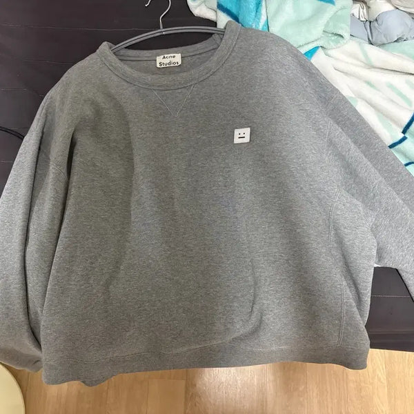 [BUNJANG] Acne Studios Face Patch Sweatshirt Grey M / Acne Studios 핀트페이스 그레이 M
