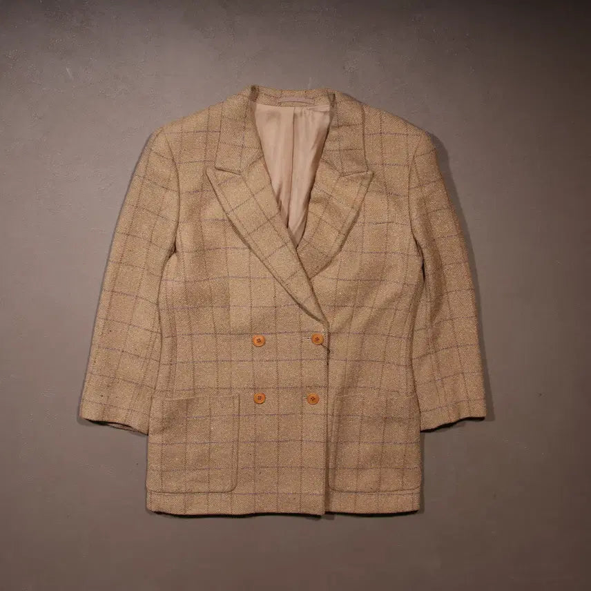 [BUNJANG] Vintage Check Wool Blazer / 유럽빈티지 체크 울 블레이저 A446