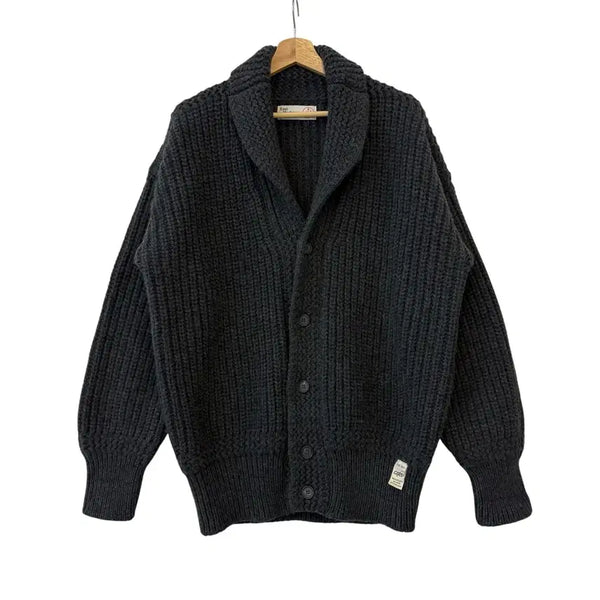 [BUNJANG] East Harbour Surplus Merino Wool Shawl Cardigan Charcoal 48 / 이스트하버서플러스 메리노 울 숄 가디건 챠콜 48