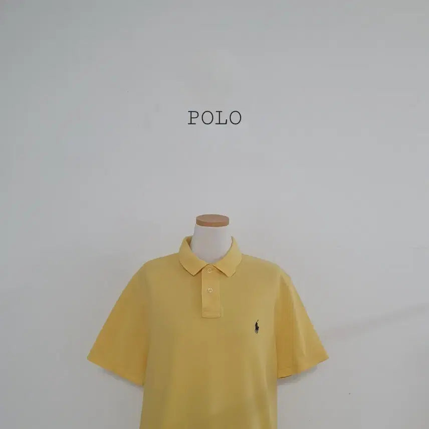 [BUNJANG] Polo Ralph Lauren Pastel Yellow Pony Logo Short Sleeve Polo Shirt (Size L) / No.26071812 큐알 폴로 랄프로렌 반팔 카라티 옐로우