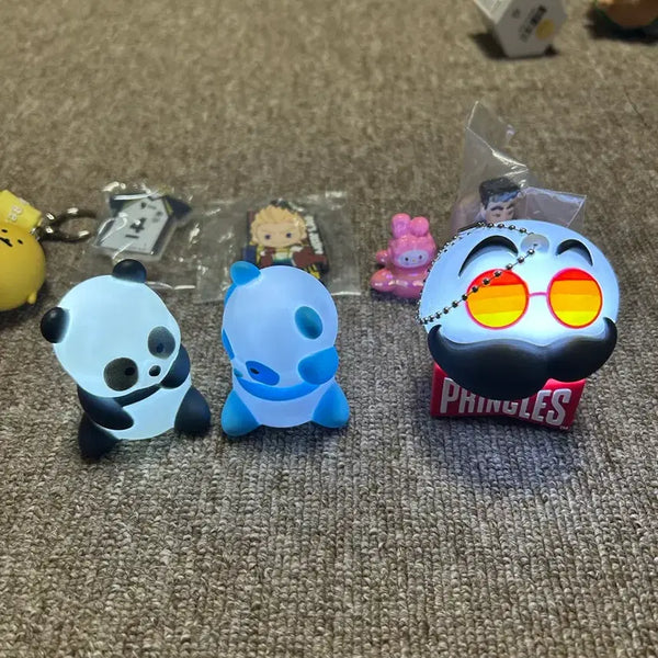 [BUNJANG] Panda & Pringles Character Keychain Set / 캐릭터 키링 2종 세트 (팬더/프링글스)
