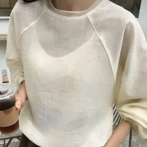 [BUNJANG] Sikethrough See-Through Oversized Sweatshirt / 시스루 아이브 맨투맨