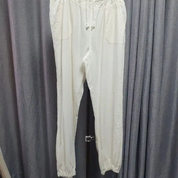 [BUNJANG] Linen White Pants / L린넨 화이트 팬츠