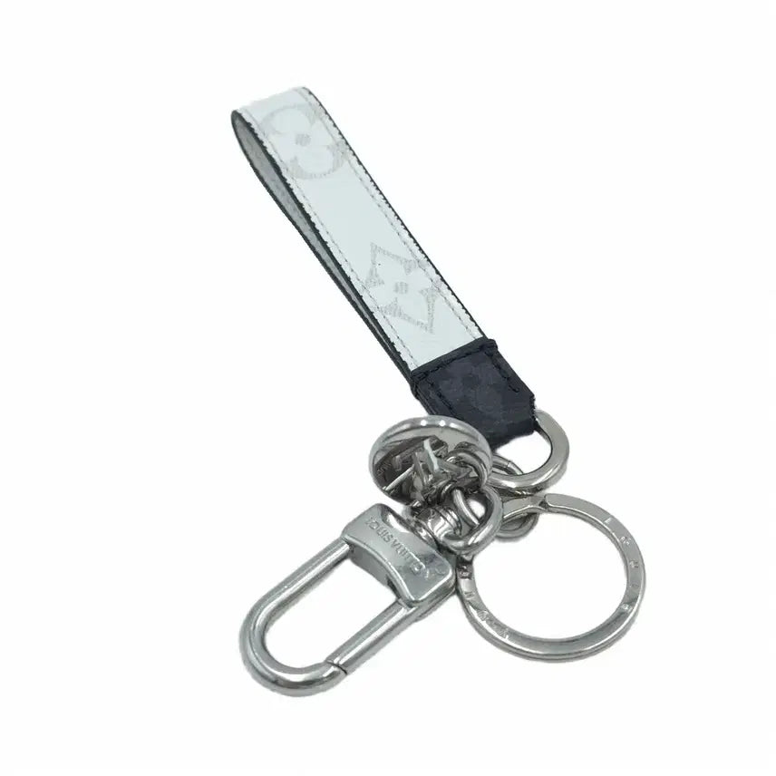 [BUNJANG] Louis Vuitton Slim Dragonne Monogram Keychain Bag Charm White M82379 / 루이비통 슬림 드라곤느 모노그램 키링 키홀더 백참 화이트 M82379