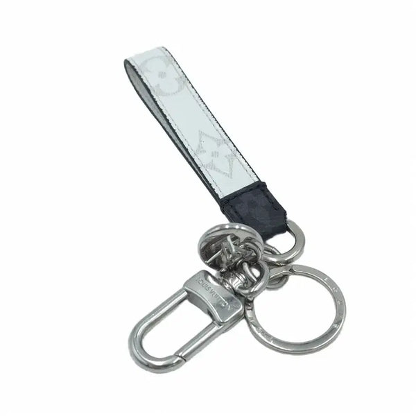 [BUNJANG] Louis Vuitton Slim Dragonne Monogram Keychain Bag Charm White M82379 / 루이비통 슬림 드라곤느 모노그램 키링 키홀더 백참 화이트 M82379