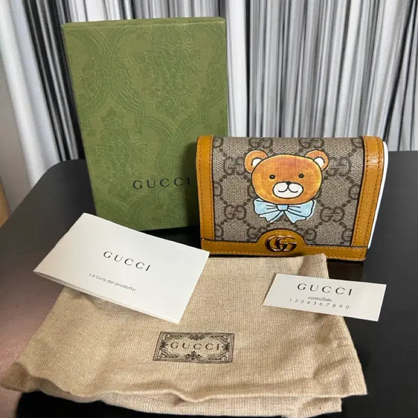 [BUNJANG] Gucci Kai Limited Edition Bi-fold Wallet / 구찌 카이 한정판 곰돌이 반지갑