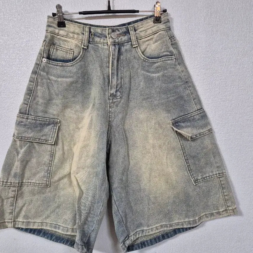 [BUNJANG] Washed Bermuda Denim Shorts S / 워싱 버뮤다 데님팬츠 S