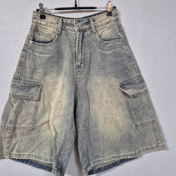 [BUNJANG] Washed Bermuda Denim Shorts S / 워싱 버뮤다 데님팬츠 S