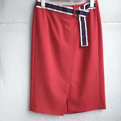 [BUNJANG] Valentino Red Polyester Blend Skirt / 발렌시아 정품/여름 - 26.27/새거수준
