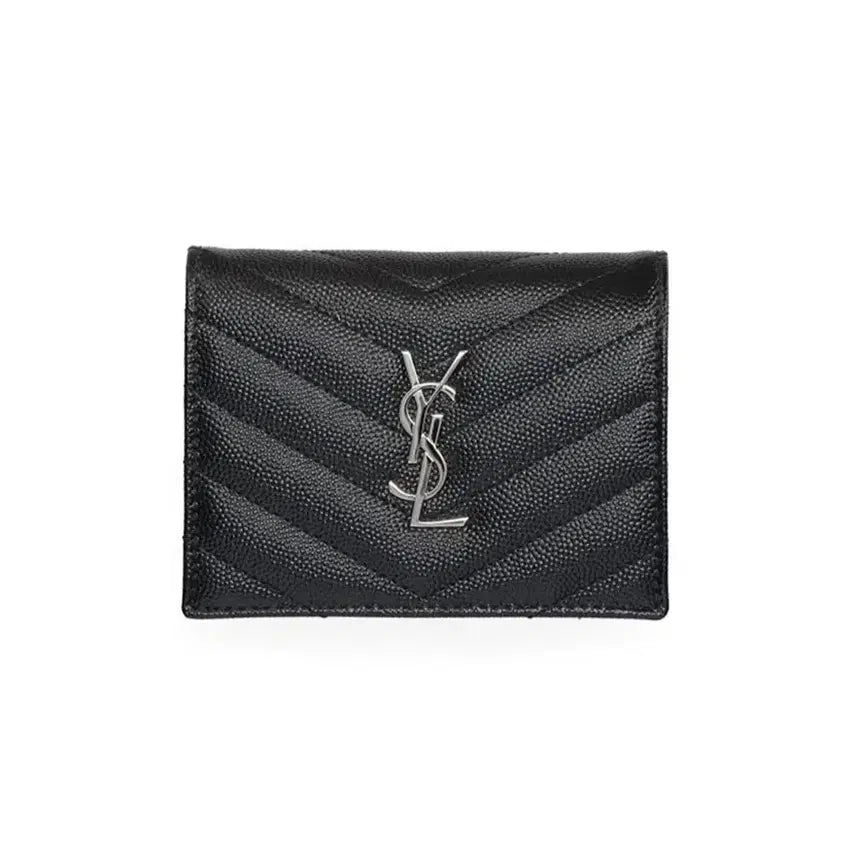 [BUNJANG] Saint Laurent Monogram Wallet Silver Tone / 생로랑 모노그램 반지갑 은장 팔아용