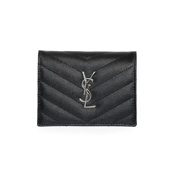 [BUNJANG] Saint Laurent Monogram Wallet Silver Tone / 생로랑 모노그램 반지갑 은장 팔아용