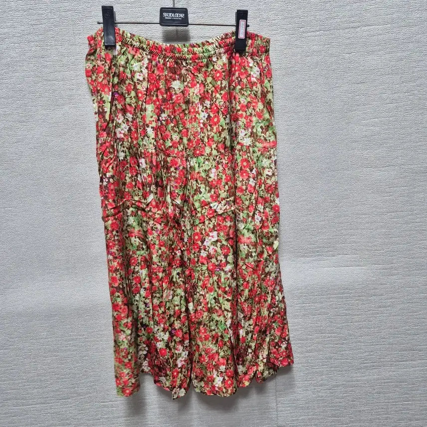 [BUNJANG] Women's Big Long Skirt with Floral Print / 자394 인견 빅 롱 스커트
