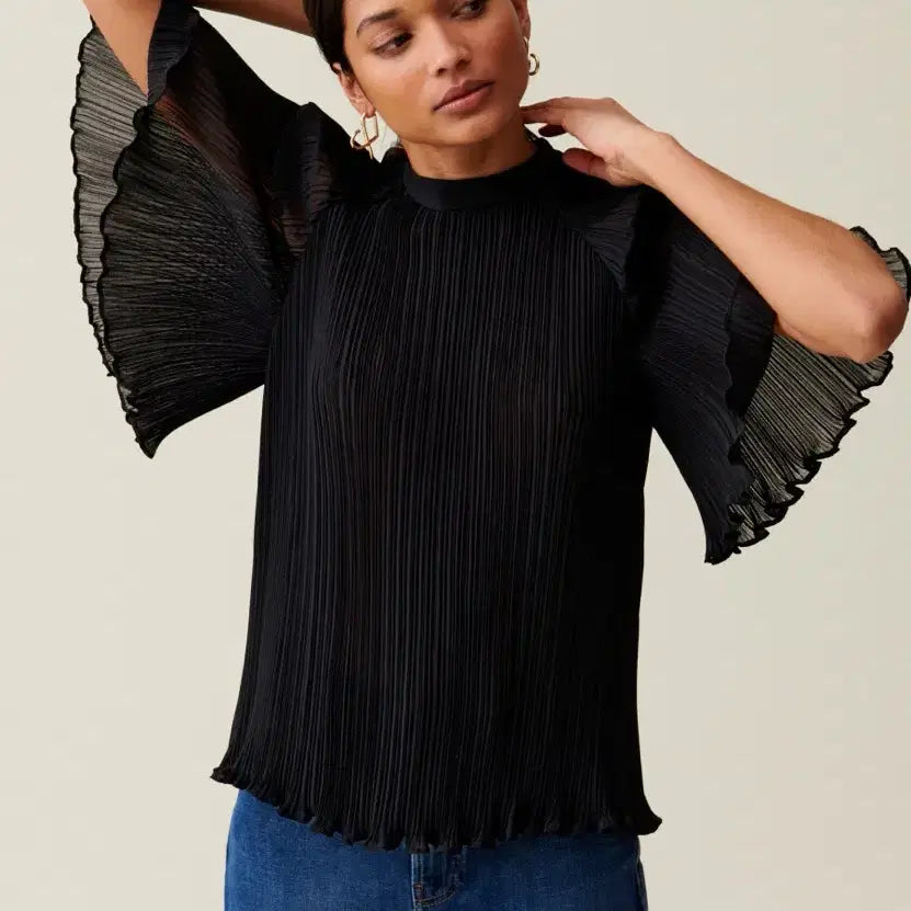 [BUNJANG] Claudie Pierlot Pleated Blouse Size 36 / 끌로디피에로 플리츠 블라우스 (사이즈 36)