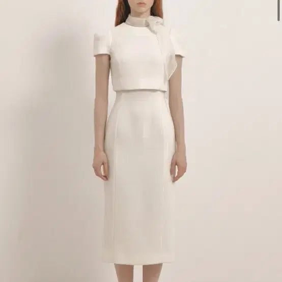 [BUNJANG] Plaum Overlay Scarf Dress / 플로움 스카프 원피스 돌잔치 결혼식2부 원피스