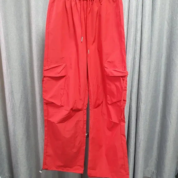[BUNJANG] Draping Red Pants / 드레이핑 레드 팬츠