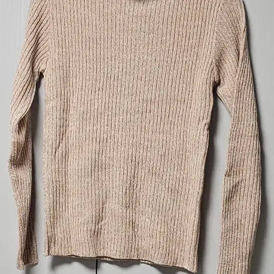 [BUNJANG] Ribbed Turtleneck Knit Beige / 골지 목폴라 니트 베이지