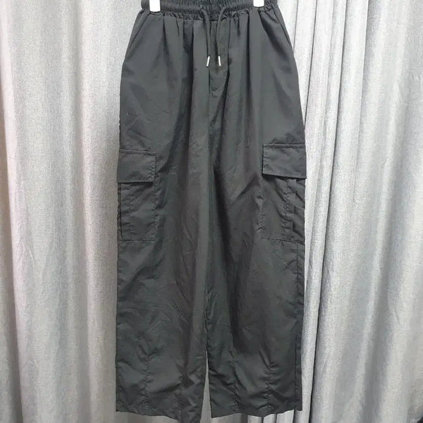 [BUNJANG] Black Wide Cargo Pants / 블랙 와이드 카고팬츠