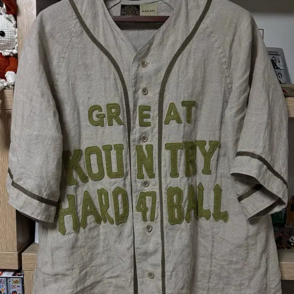 [BUNJANG] Kapital Baseball Linen Shirt Jacket / 캐피탈 베이스볼 린넨 셔츠 자켓