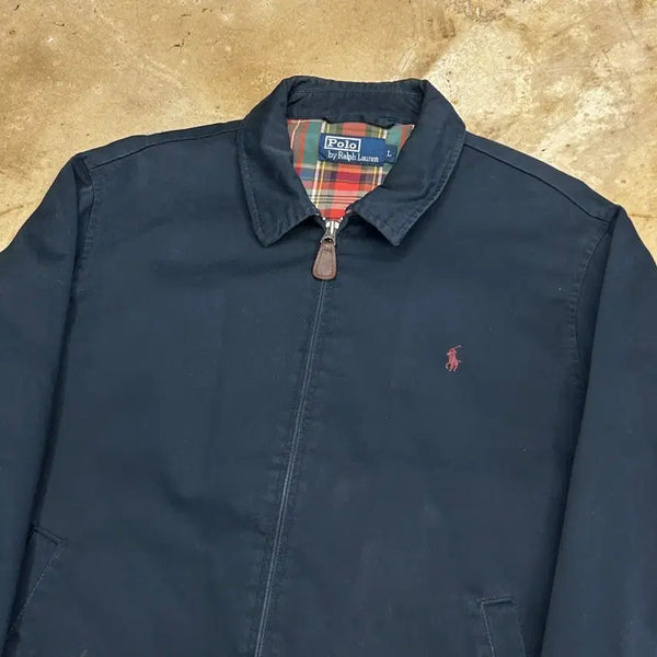 [BUNJANG] Polo Ralph Lauren Navy Cotton Harrington Swing Top Jacket (Size L) / L 폴로랄프로렌 네이비 코튼 해링턴 스윙톱 자켓