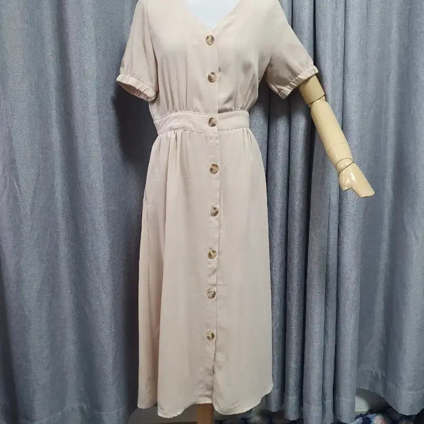 [BUNJANG] Classic Long Dress - Cream Beige / 55크림베이지 클래식 롱 원피스