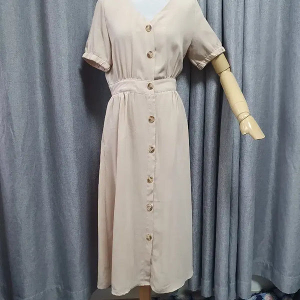 [BUNJANG] Classic Long Dress - Cream Beige / 55크림베이지 클래식 롱 원피스