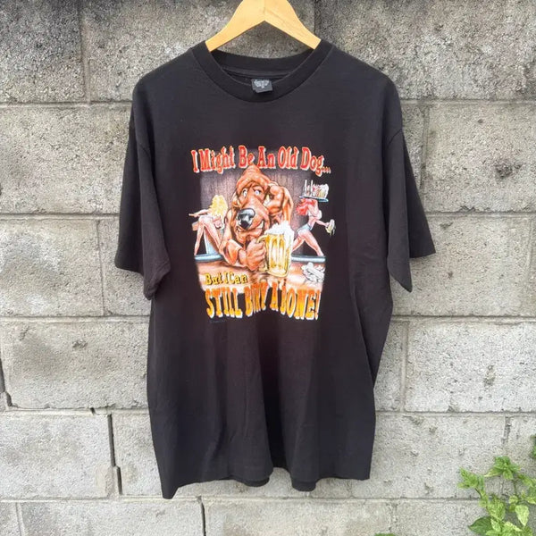 [BUNJANG] 90s Tape Single Stitch T-Shirt / 90s tape 빈티지 올드독 프린팅 싱글스티치 반팔 티셔츠