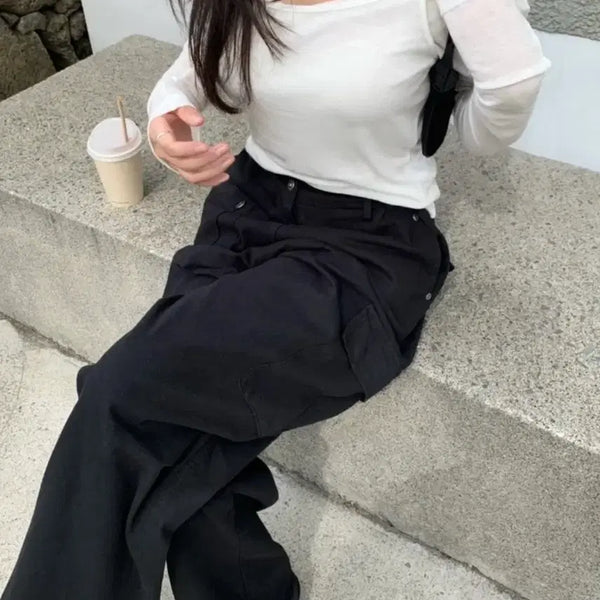 [BUNJANG] Berni Market Sandy Cargo Pants Black / 베르니마켓 카고 샌디 팬츠 블랙 온드민