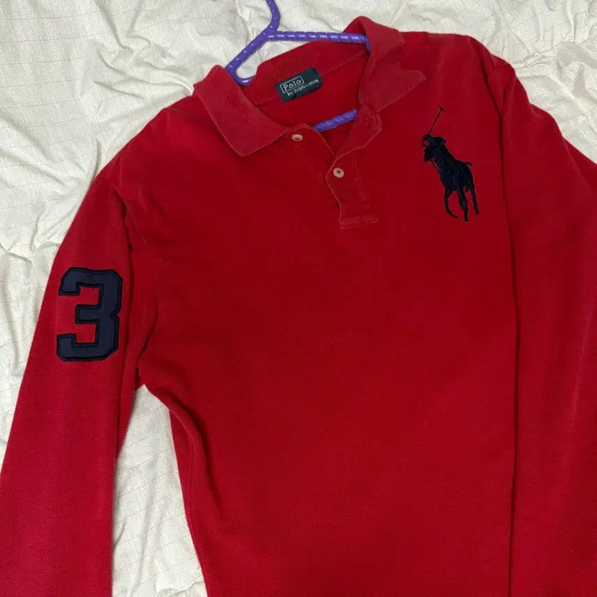 [BUNJANG] Polo Ralph Lauren Big Pony Red Long Sleeve Polo Shirt / 폴로 빅포니 레드 긴팔티