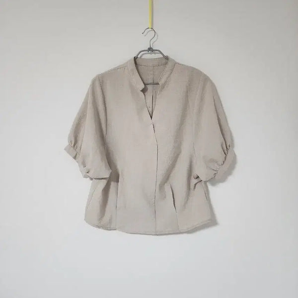 [BUNJANG] Beige Linen Blouse / 베이지색 린넨 블라우스