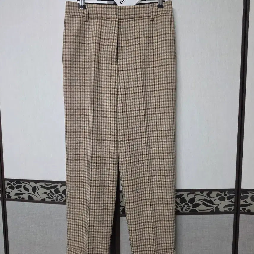 [BUNJANG] Lucky Chouette 2-Piece Gingham Check Trousers (Beige/Brown) / (새) 럭키슈에뜨 바지 2종 (개당가격)