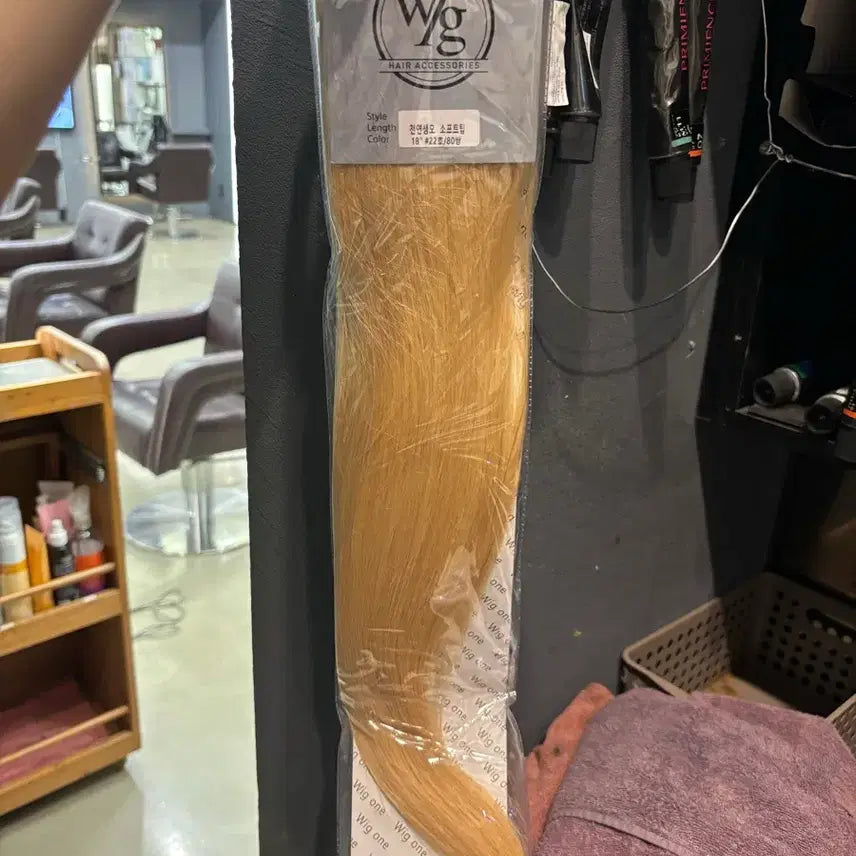 [BUNJANG] W/G Hair Accessories Platinum Blonde Natural Hair Extensions Soft Tip / W/G 위그원 헤어 악세서리 금발 백금발 붙임머리 소프트팁 천연생모