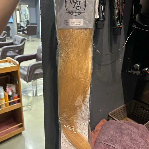 [BUNJANG] W/G Hair Accessories Platinum Blonde Natural Hair Extensions Soft Tip / W/G 위그원 헤어 악세서리 금발 백금발 붙임머리 소프트팁 천연생모