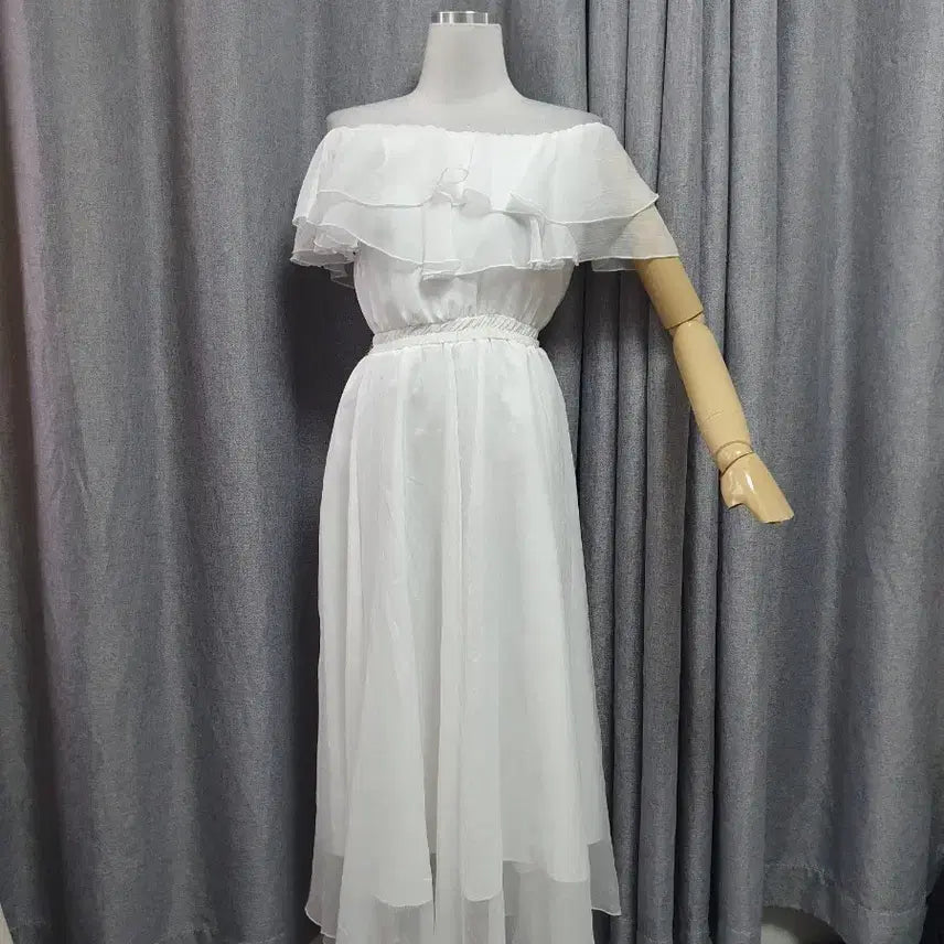 [BUNJANG] White Off-Shoulder Goddess Dress / S화이트 오프숄더 여신 원피스