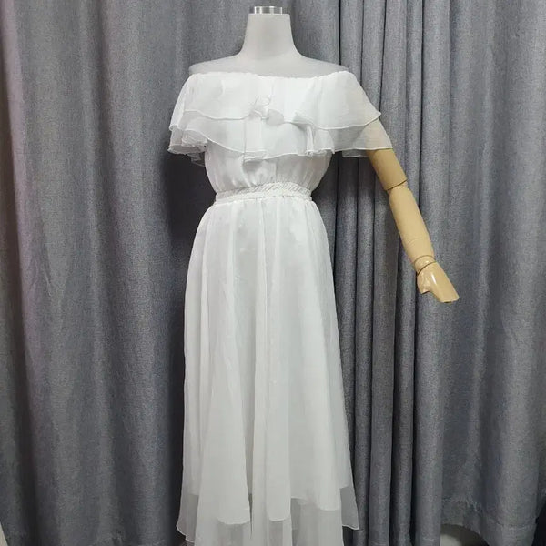 [BUNJANG] White Off-Shoulder Goddess Dress / S화이트 오프숄더 여신 원피스