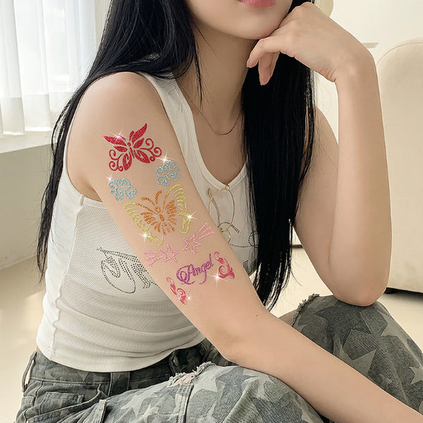 [BUNJANG] Kitsch Glitter Tattoo Sticker - Star & Butterfly Design / 키치글리터타투스티커 별 나비 헤나 바디페인팅 패션