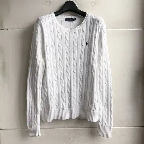 [BUNJANG] Polo Ralph Lauren White Cotton Knit T-Shirt / 폴로 랄프로렌 정품 - 77/새거수준
