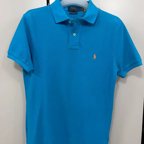 [BUNJANG] Polo Ralph Lauren Custom Slim Fit Mesh Polo Shirt - Sky Blue / 폴로 랄프로렌 커스텀 슬림핏 메시 폴로 셔츠 - 스카이블루